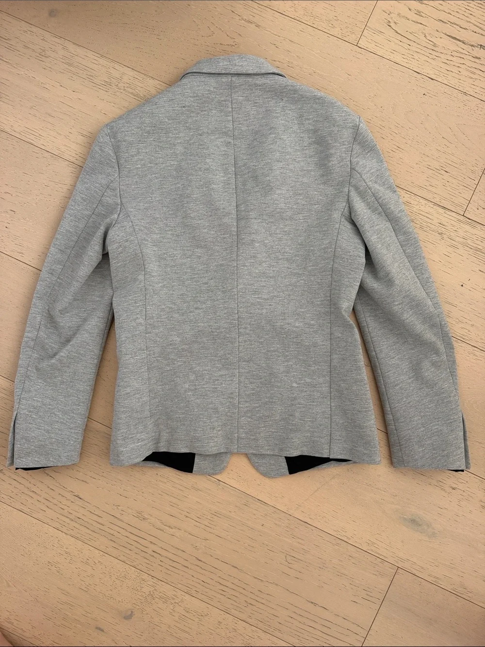 Zara Light Gray Single-Button Knit Blazer